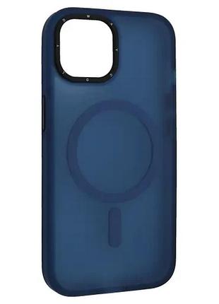 Чехол total matte magsafe for iphone 16 pro dark blue