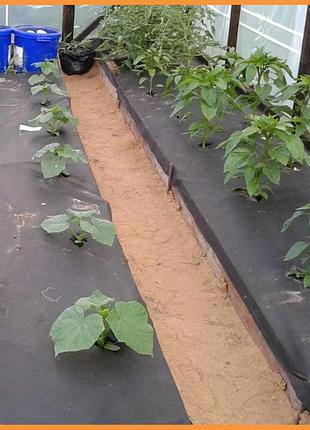 Агроволокно 50г/м2 3,2 х 100м чёрное "shadow" агроспанбонд для клубники 5
