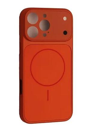 Чехол new ag glass magsafe case for iphone 16 pro orange