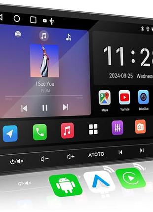 Автомагнітола a5l 10,1 дюйма з ai android, подвійним din, bluetooth-радіо з бездротовим carplay та android auto, сенсорний екран