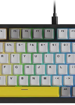 Механічна клавіатура ajazz ak820 з 75% дротовим rgb-підсвічуванням та регулятором гучності, 82 компактні клаві