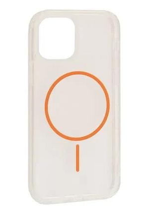 Чохол clear magnetic (color slim magsafe) box for iphone 15 orange