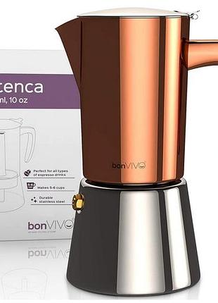 Кавоварка для еспресо bonvivo intenca stovetop - розкішна італійська кавоварка на 6 чашок, для дому та кемпінгу