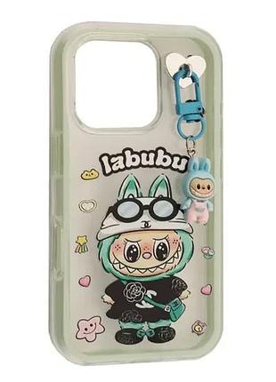 Чехол labubu (с брелком) for iphone 16 pro max mint