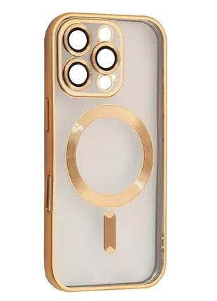 Чехол shining camera magsafe for iphone 16 pro gold