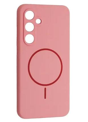 Чохол silicone case luxury+magsafe for samsung s25+ rose pink