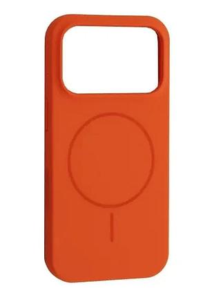 Чехол silicone case with magsafe for iphone 17 pro max orange