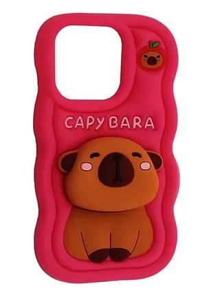 Чехол capybara for iphone 14 pro max/15 pro max hot pink