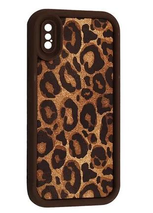 Чохол leopard case for iphone x/xs brown 1
