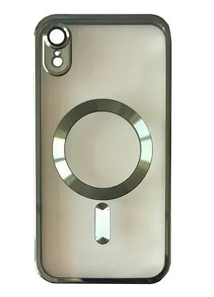 Чехол shining camera magsafe for iphone xr dark green