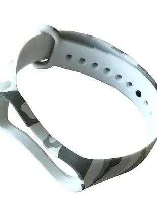 Ремешок для xiaomi mi band 3/4 camouflage white-grey