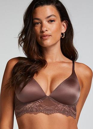 Бюстгальтер hunkemoller leonie без косточек с подкладкой - коричневый