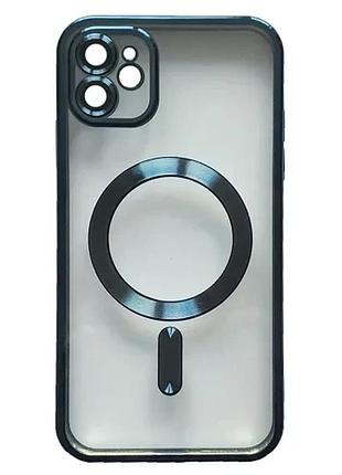 Чохол shining camera magsafe for iphone 11 blue titanium