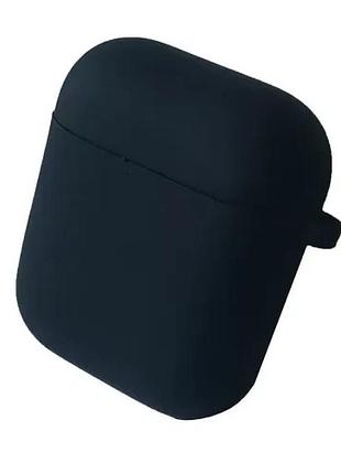 Чехол для airpods 1/2 silicone case/microfiber black
