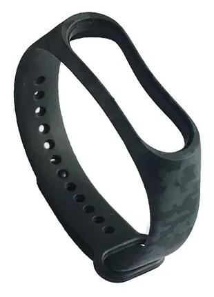 Ремешок для xiaomi mi band 3/4 camouflage black-dark grey