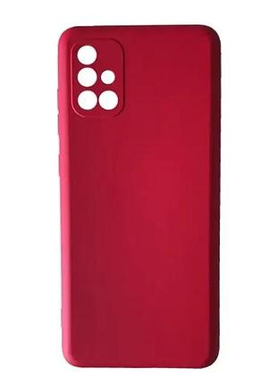 Чехол silicone case camera (no logo) для samsung a71 (a715) red