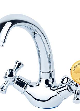 Смеситель для кухни aquatica pl 1/2" гусак короткий ухо на гайке