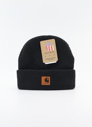 Carhartt шапка чоловіча / шапки чоловічі / кархарт / кархартт / шапка підліткова / шапки підліткові / шапка жіноча / шапки жіночі черный