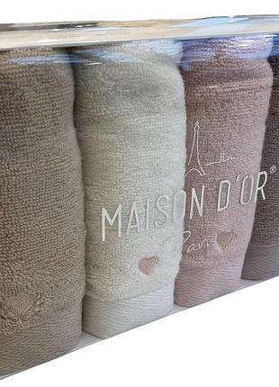 Набор полотенец maison d'or soft hearts napkins махровые 30-50 см, разноцветные