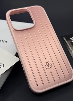 Чохол rimowa aluminium case для iphone 16 pro max з лого протиударний рожевий (candy pink)