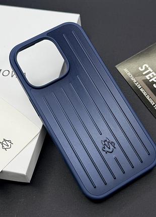 Чохол rimowa aluminium case для iphone 16 pro max з лого протиударний синій (blue)