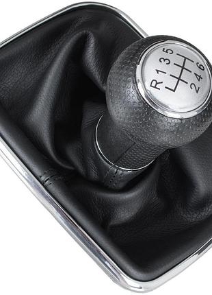 Vw bora 98-05 silver ручка кпп + сильфон з рамкою хром 6 передач отв.23мм