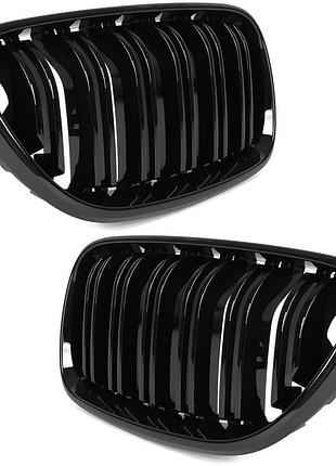 Решетка радиатора ноздри bmw 2 f22 f23 f87 2012- black glossy double bar