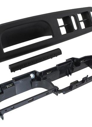Vw bora 98-05 дверна ручка чорна передня ліва 4 скла + зюбка + рамка 3 шт комплект