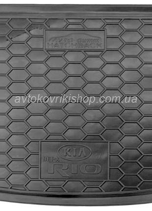 Резиновый коврик багажника kia rio 2017- (хэтчбек)(верхняя полка) avto-gumm