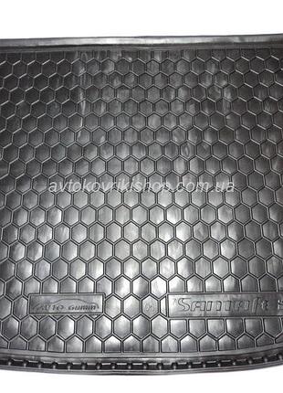 Резиновый коврик багажника hyundai santa fe 2006-2012 (7 мест) avto-gumm