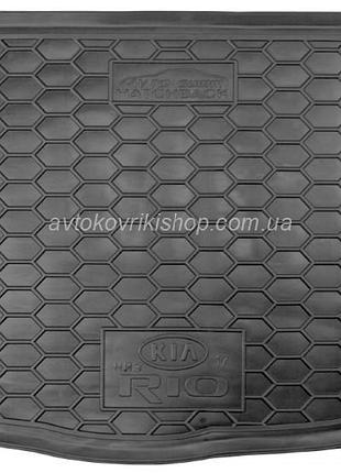 Резиновый коврик багажника kia rio 2017- (хэтчбек)(нижняя полка) avto-gumm