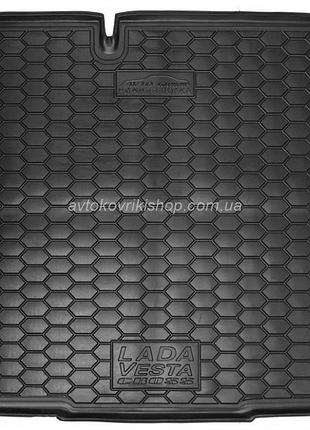 Резиновый коврик багажника lada vesta cross 2015- (нижняя полка) avto-gumm