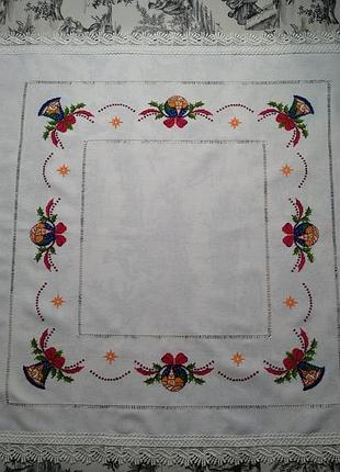 Вишита серветка на різдво і новий рік ручна робота