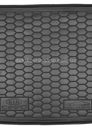 Резиновый коврик багажника kia ceed 2006- (хэтчбек) avto-gumm