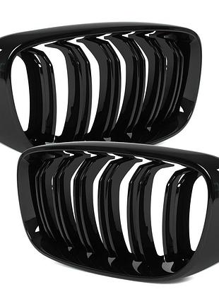 Решетка радиатора ноздри bmw 3 f34 gt 13-20 black glossy double bar