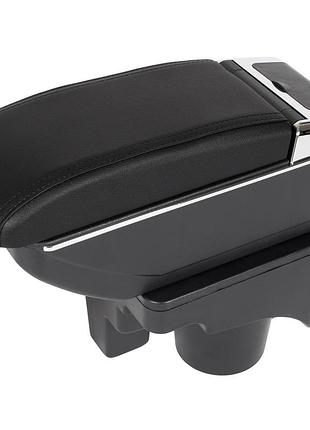 Vw golf vi 2008-2013 подлокотник с подстаканником и пепельницей черная эко-кожа + монтажный комплект