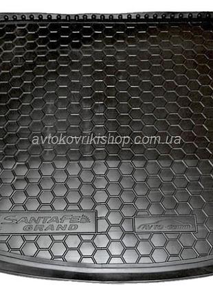 Резиновый коврик багажника hyundai santa fe grand (top) 2014- (7 мест) avto-gumm
