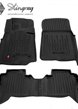 Резиновые 3d коврики в салон на mitsubishi pajero wagon iv (v80) 2006- stingray