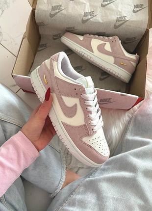 Женские кроссовки nike sb dunk low pink найк данк розового цвета