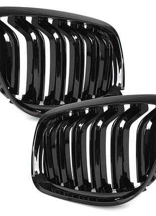 Решітка радіатора ніздрі bmw 3 e90 / e91 09-13 седан / універсал black glossy double bar