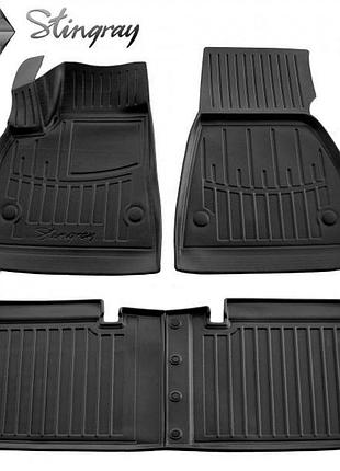 Резиновые 3d коврики в салон на tesla model s 2012-2021 stingray