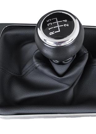Vw passat cc 08-12 чорна ручка кпп + чорний сильфон з хромовою рамкою 5 передач