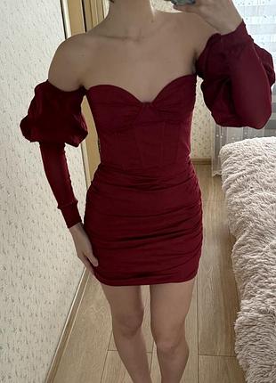Бордова сукня ohpolly