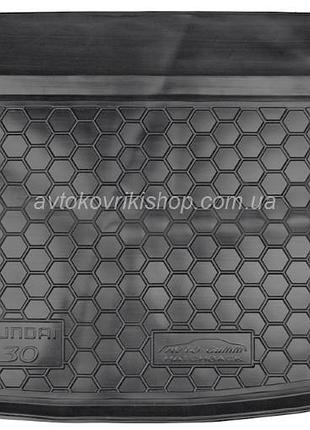 Резиновый коврик багажника hyundai i30 2006- (хэтчбек) avto-gumm