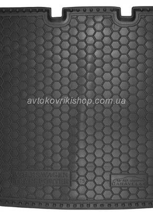 Гумовий килимок багажника volkswagen t5 caravelle 2010- (довгий без печінки) avto-gumm