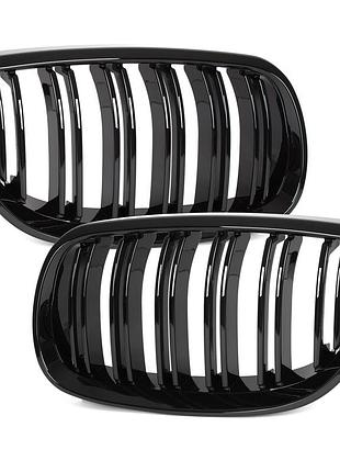 Решетка радиатора ноздри bmw 3 e92 e93 06-10 black glossy double bar