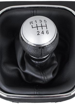 Vw eos 06-12 ручка кпп срібна + чорний сильфон з хромовою рамкою 6 передач
