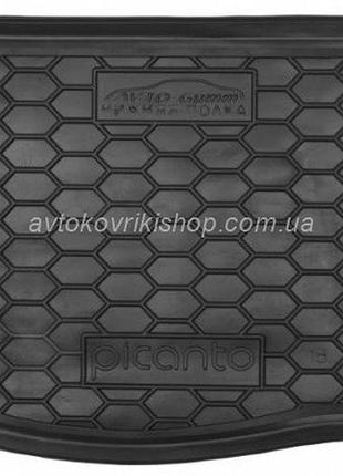 Резиновый коврик багажника kia pikanto 2018- (нижняя полка) avto-gumm
