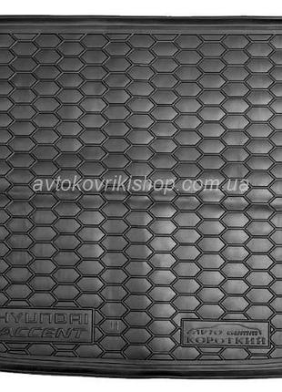 Гумовий килимок багажника hyundai accent iv (rb) 2011- (сідан, що не складається заднє сидіння) avto-gumm
