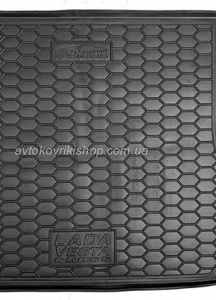 Резиновый коврик багажника lada vesta cross 2015- (верхняя полка) avto-gumm